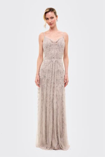 BEAUUT BEAUUT Embellished Sequins Cowl Maxi Dress