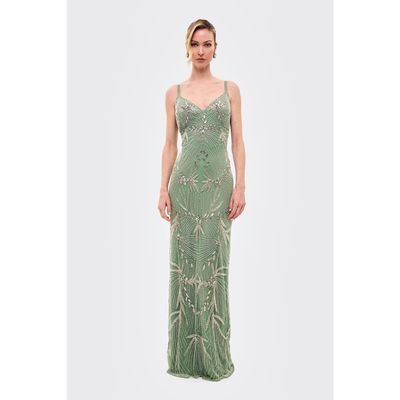 BEAUUT BEAUUT Embellished Sequins Fitted Gown
