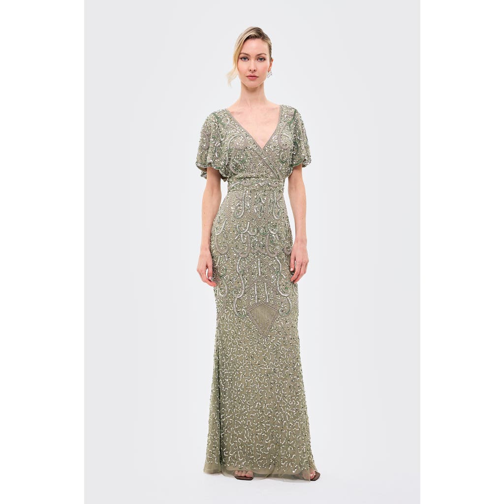 BEAUUT BEAUUT Embellished Sequins Fitted Maxi Gown
