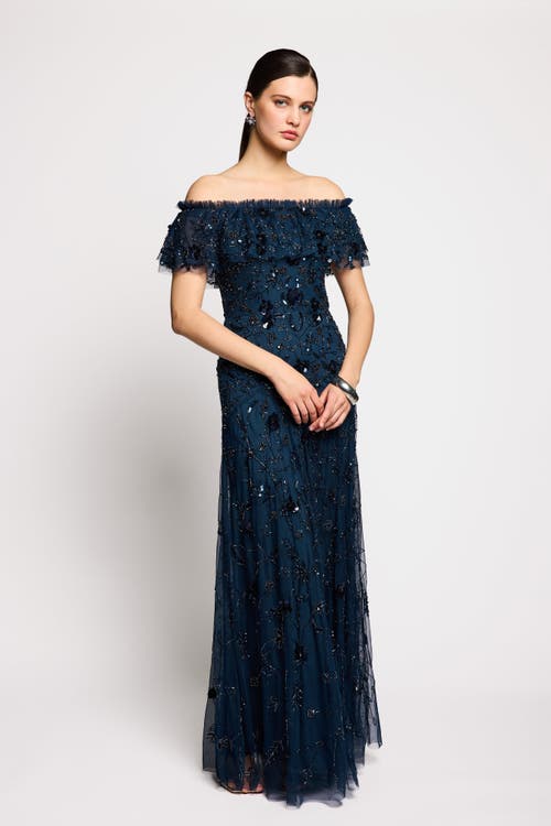BEAUUT BEAUUT Floral Embellished Sequins Maxi Dress