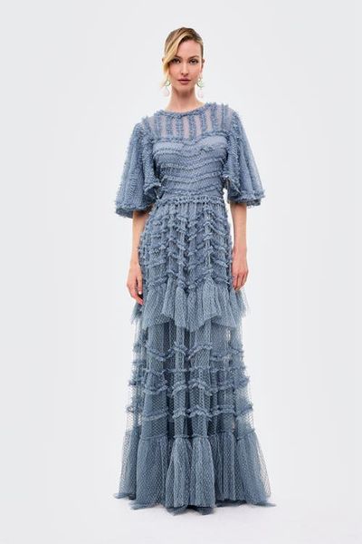 BEAUUT BEAUUT Flutter Ruffle Maxi Dress