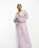 Beauut Beauut Plus Bridesmaid embellished wrap front maxi dress in lilac-Purple - 1