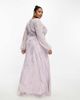 Beauut Beauut Plus Bridesmaid embellished wrap front maxi dress in lilac-Purple - 3