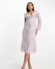 Beauut Beauut Tall Bridesmaid embellished wrap front midi dress in lilac-Purple - 1