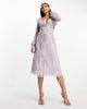 Beauut Beauut Tall Bridesmaid embellished wrap front midi dress in lilac-Purple - 4