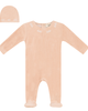 Bebe Bella Bebe Bella Bebe Embroidered Velour Romper with Hat - 1
