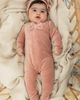 Bebe Bella Bebe Bella Bow Stitch Ribbed Velour Romper with Matching Hat - 2