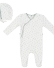 Bebe Bella Bebe Bella Boy Cherry Rib Faux Wrap Romper with Bonnet - 1