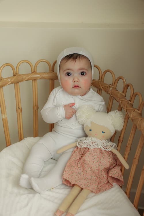 Bebe Bella Bebe Bella Boy Eyelet Romper with Matching Bonnet