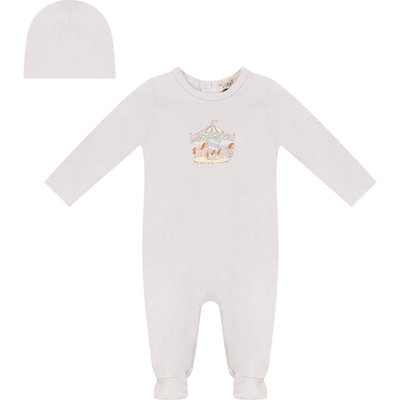 Bebe Bella Bebe Bella Carousel Print Romper with Hat