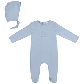 Bebe Bella Bebe Bella Embossed Bear Romper Layette Set