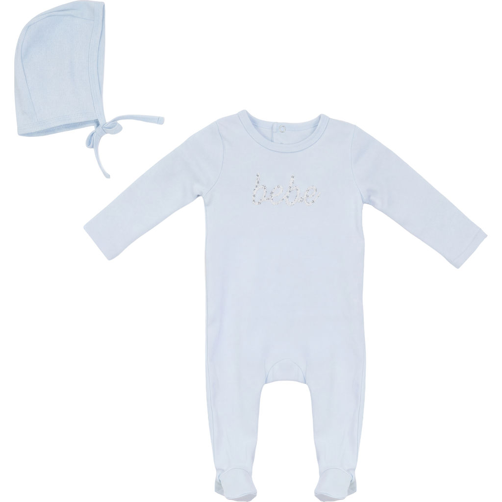 Bebe Bella Bebe Bella Embroidered Footed Romper Layette Set with Bonnet