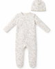 Bebe Bella Bebe Bella Girl All Over Floral and Mushroom Print Romper with Hat - 1