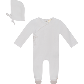 Bebe Bella Bebe Bella Knitted Wrap Romper with Bonnet
