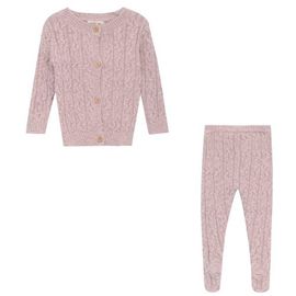 Bebe Bella Bebe Bella Girl Mix Cable Knit Long Sleeve Top and Leggings Set