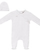Bebe Bella Bebe Bella Pointelle Rib Wrap Romper and Matching Hat - 1