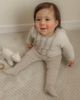 Bebe Bella Bebe Bella Striped Pointelle Knit Set Long Sleeve Top and Pants with Bonnet - 2
