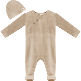Bebe Bella Bebe Bella Velour Romper with Matching Hat