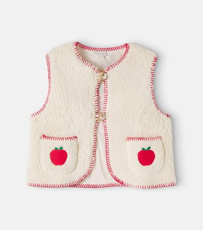 Bebe Organic Bebe Organic Apple embroidered cotton teddy vest