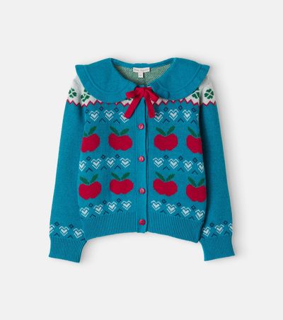 Bebe Organic Bebe Organic Clover bow-detail jacquard cardigan