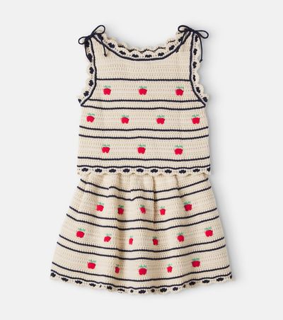 Bebe Organic Bebe Organic Daisy cotton and wool vest and skirt set