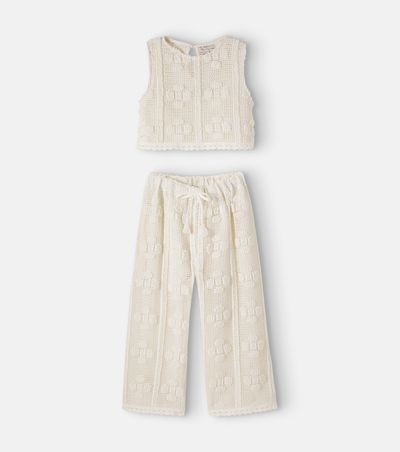 Bebe Organic Bebe Organic Inez crochet cotton-blend top and pants set