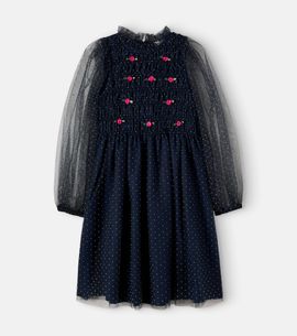 Bebe Organic Bebe Organic Starla embroidered polka-dot tulle dress