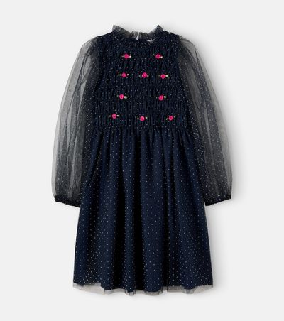 Bebe Organic Bebe Organic Starla embroidered polka-dot tulle dress