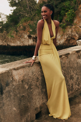 black bohemian bridesmaid dress Sweetheart Mermaid with Slit QB3036 – SQOSA Timeless Maxi Sweater Dress Step into elegance with sale-20251215 Material:70% Recycled Polyester 30% Viscose