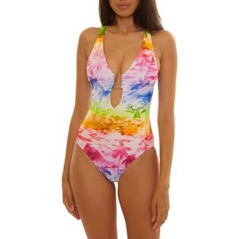 BECCA BECCA Fiji Plunge Neck One-Piece Swimsuit