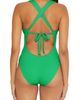 BECCA BECCA Modern Edge Ribbed Lace-Up Plunge One-Piece Swimsuit - 2