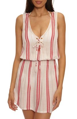 BECCA BECCA Radiance Metallic Stripe Cover-Up Dress