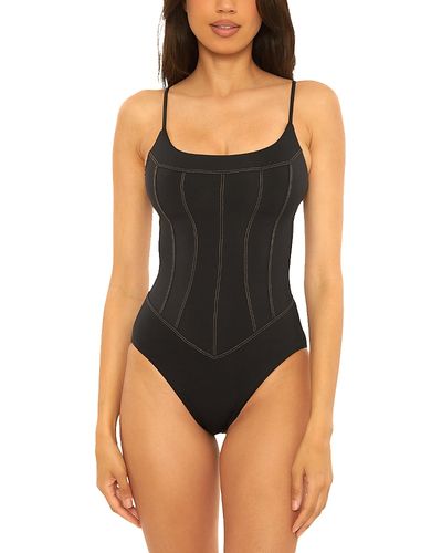 Becca By Rebecca Virtue Becca by Rebecca Virtue Color Code Corset Style One Piece Swimsuit