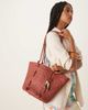 Becksondergaard Becksondergaard adina straw tote bag in burgundy-Red - 1