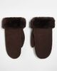 Becksondergaard Becksondergaard doa shearling gloves in chocolate brown - 1