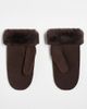 Becksondergaard Becksondergaard doa shearling gloves in chocolate brown - 3