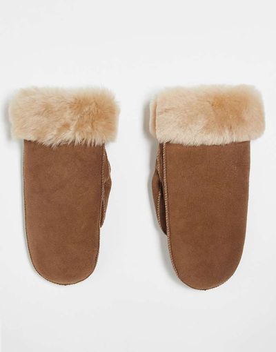 Becksondergaard Becksondergaard doa shearling gloves in tan-Brown