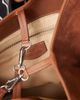 Becksondergaard Becksondergaard laurel suede tote bag with contrast stitch in brown - 4