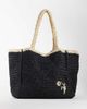 Becksondergaard Becksondergaard premium contrast straw tote in black - 1