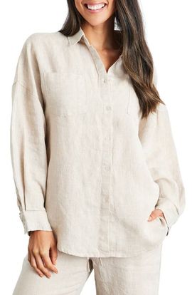Bed Threads Bed Threads Long Sleeve Linen Button-Up Shirt