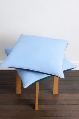 Bed Threads Bed Threads Organic Cotton Percale Square Piped Pillowcase Set in Aegean/Sky/Bubblegum Piped at Urban Outfitters