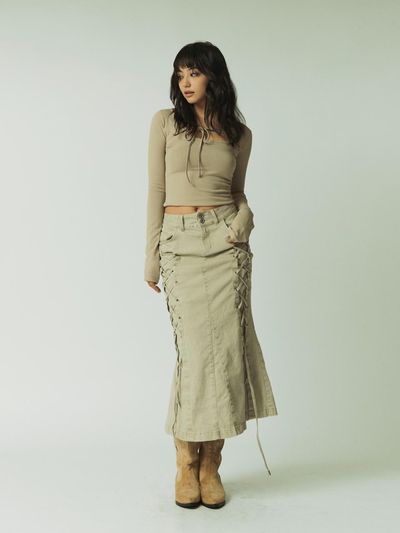 BEDEVIL Corset Mermaid Skirt - Beige