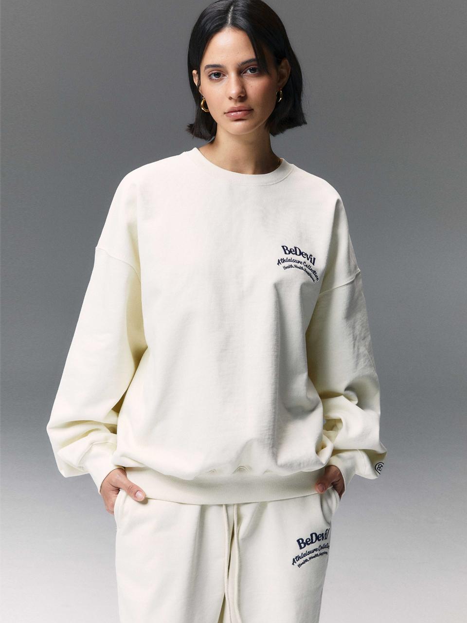 BEDEVIL Rainbow logo sweatshirt - Light Beige