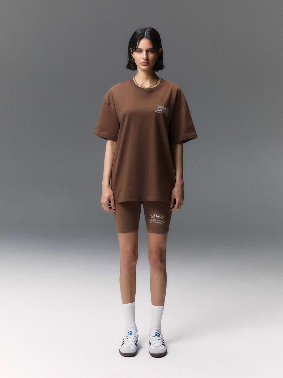 BEDEVIL Rainbow Logo T-shirt - Brown