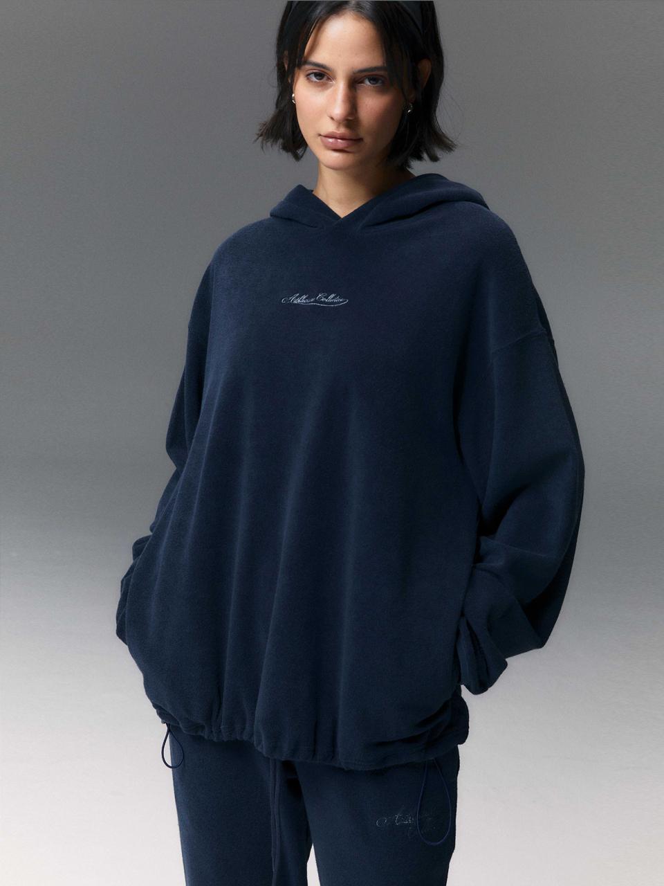 BEDEVIL Script Logo Terry Hoodie - Navy