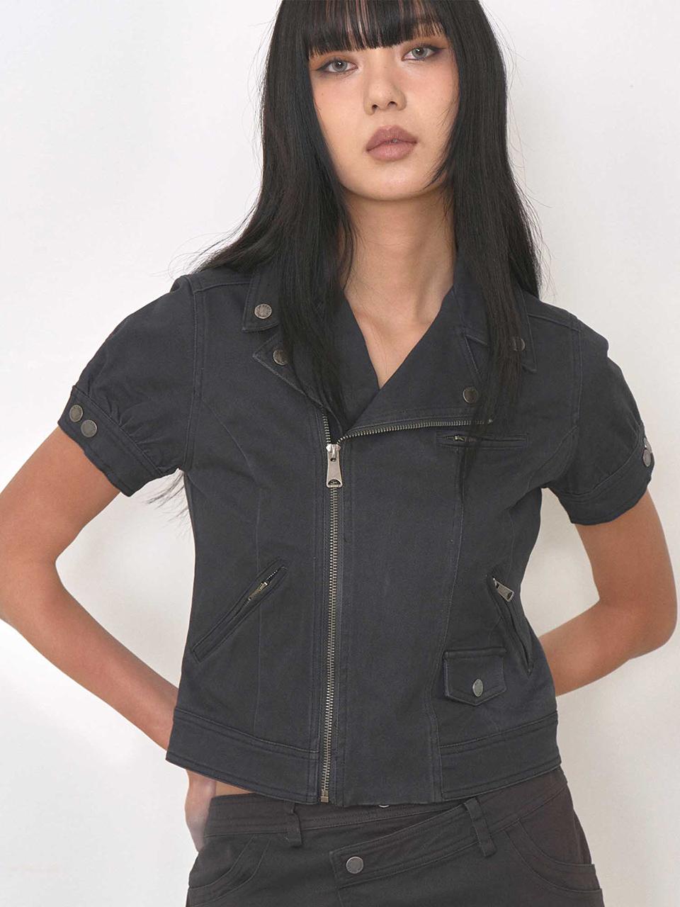 BEDEVIL Vintage Racer Lace-up Blazer [Charcoal]