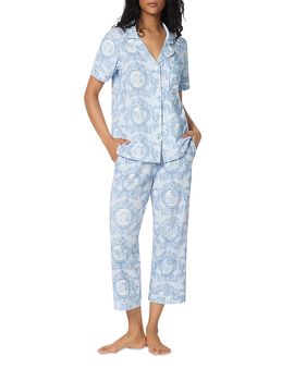 Bedhead Pajamas BedHead Pajamas Minuet Toile Short Sleeve Classic Stretch Jersey Cropped Pajama Set