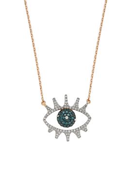Bee Goddess Women's Eye Light 14K Rose Gold & 0.33 TCW Diamond Pendant Necklace