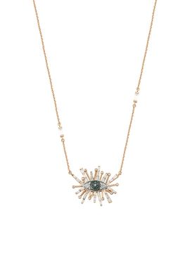 Bee Goddess Women's Eye Light 14K Rose Gold & 0.67 TCW Diamond Pendant Necklace