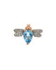 Bee Goddess Women's Honey 14K Rose Gold, Blue Topaz & 0.02 TCW Diamond Bee Stud Earring - 1